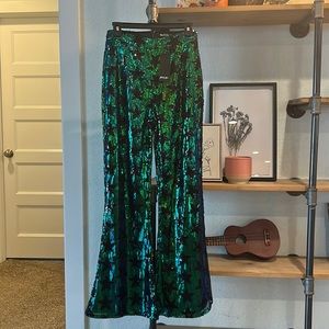 NWT Nasty Gal Sequin Star Flare Pants